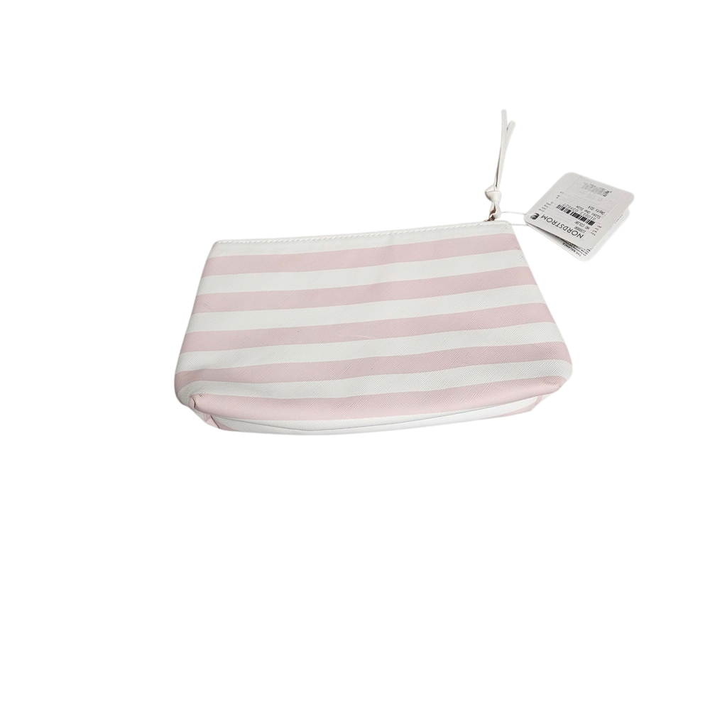 Nordstrom Pink and White Cosmetic Bag Soft Fabric Zipper